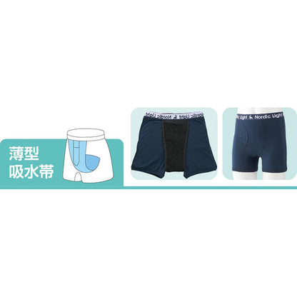 吸水パッド対応安心快適ボクサーブリーフ ブラック M/L/LL/3L/4L/5L