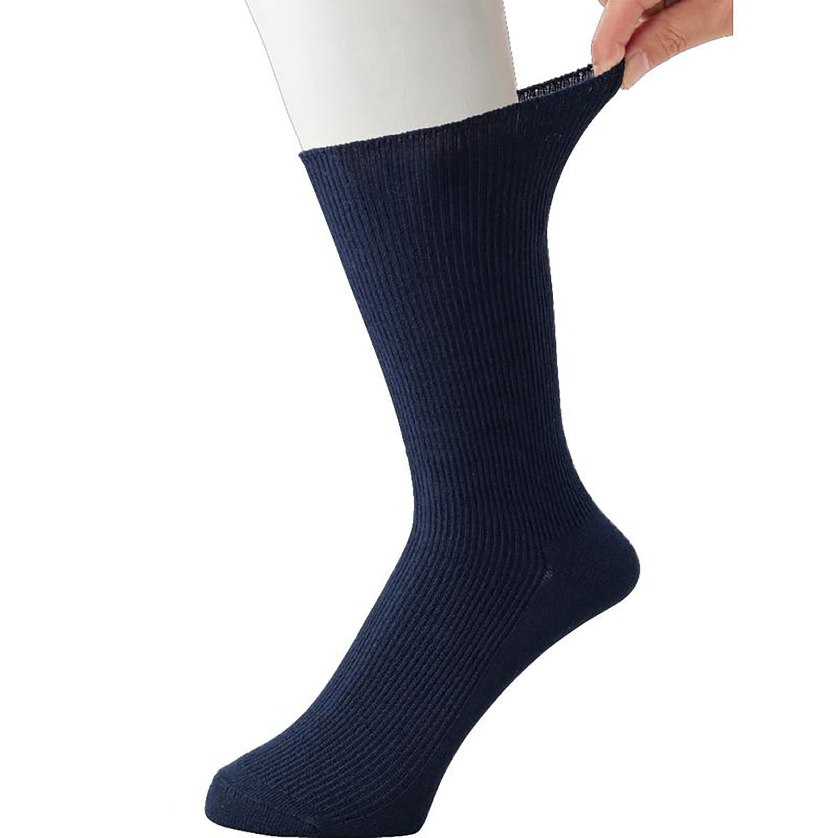 足首ゴムなしソックス ネイビー 24～26cm