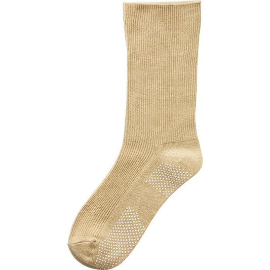 足首ゴムなしすべり止め付ソックス ベージュ 24～26cm