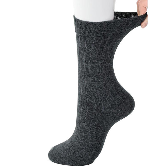 足首ゆったり名前の書けるソックス チャコール 24～26cm