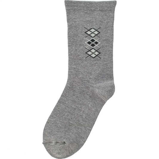 足首ゆったり名前の書けるソックス グレー 24～26cm