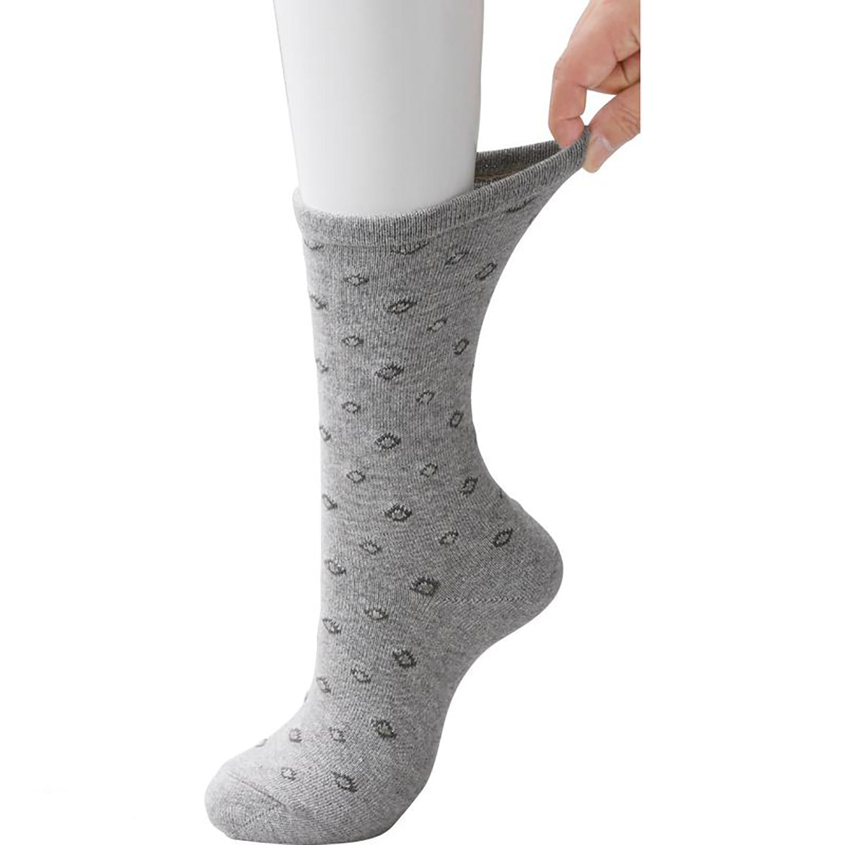 名前の書ける肌側綿ソックス グレー 24～26cm