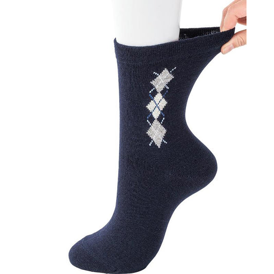 毛混足首ゆったり名前の書けるソックス ネイビー 24～26cm