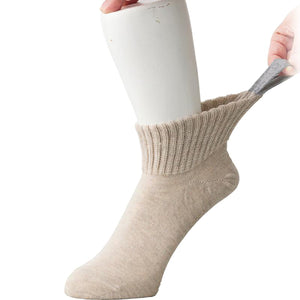 名前の書ける取っ手付ソックス(すべり止め付) ベージュ 24～26cm