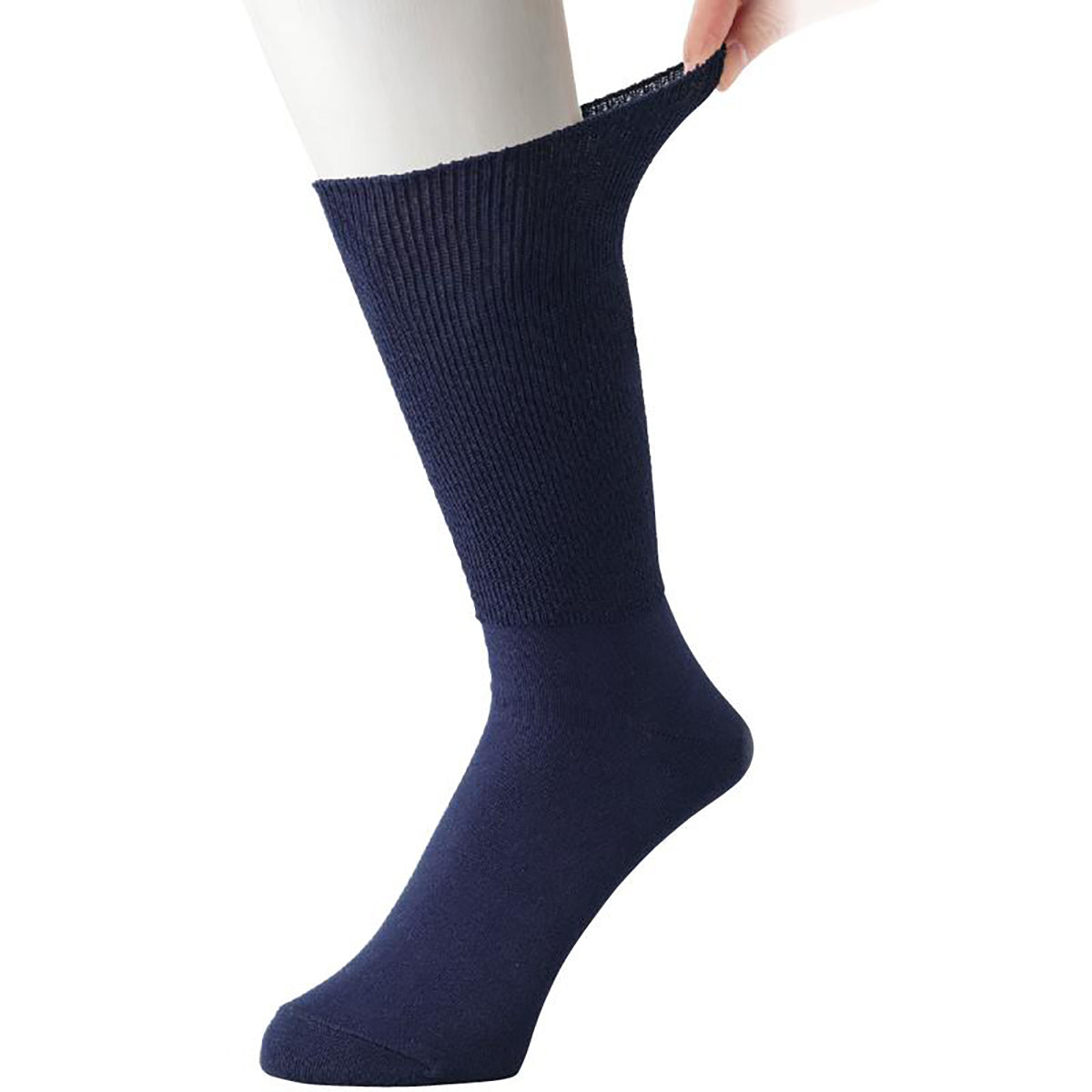 丈長めソックス 24～27cm ネイビー