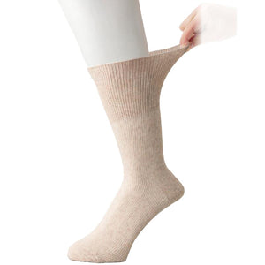 のびのびソックス 無地 (2足組) 24～26cm ベージュ