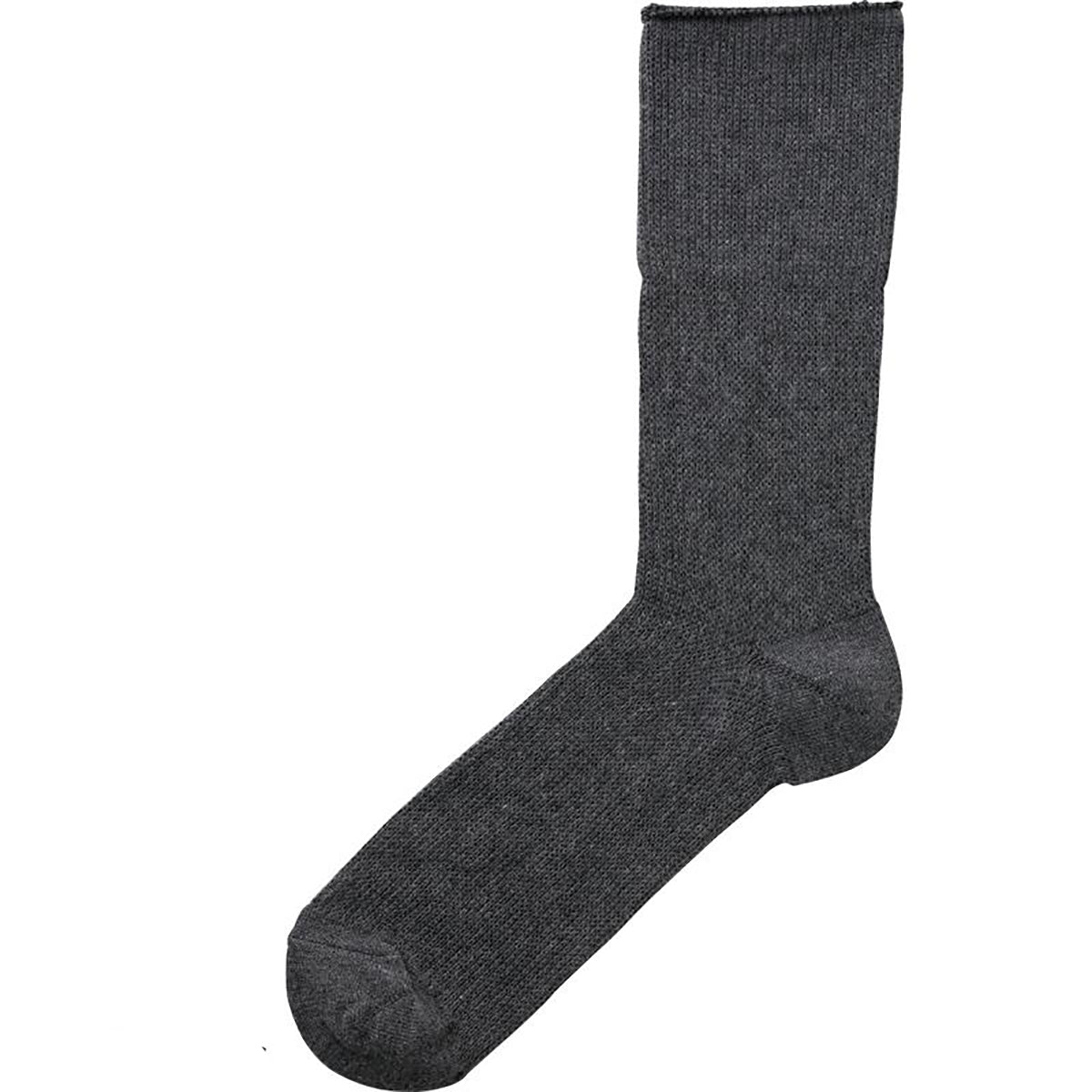 のびのびソックス 無地 (2足組) 24～26cm チャコール