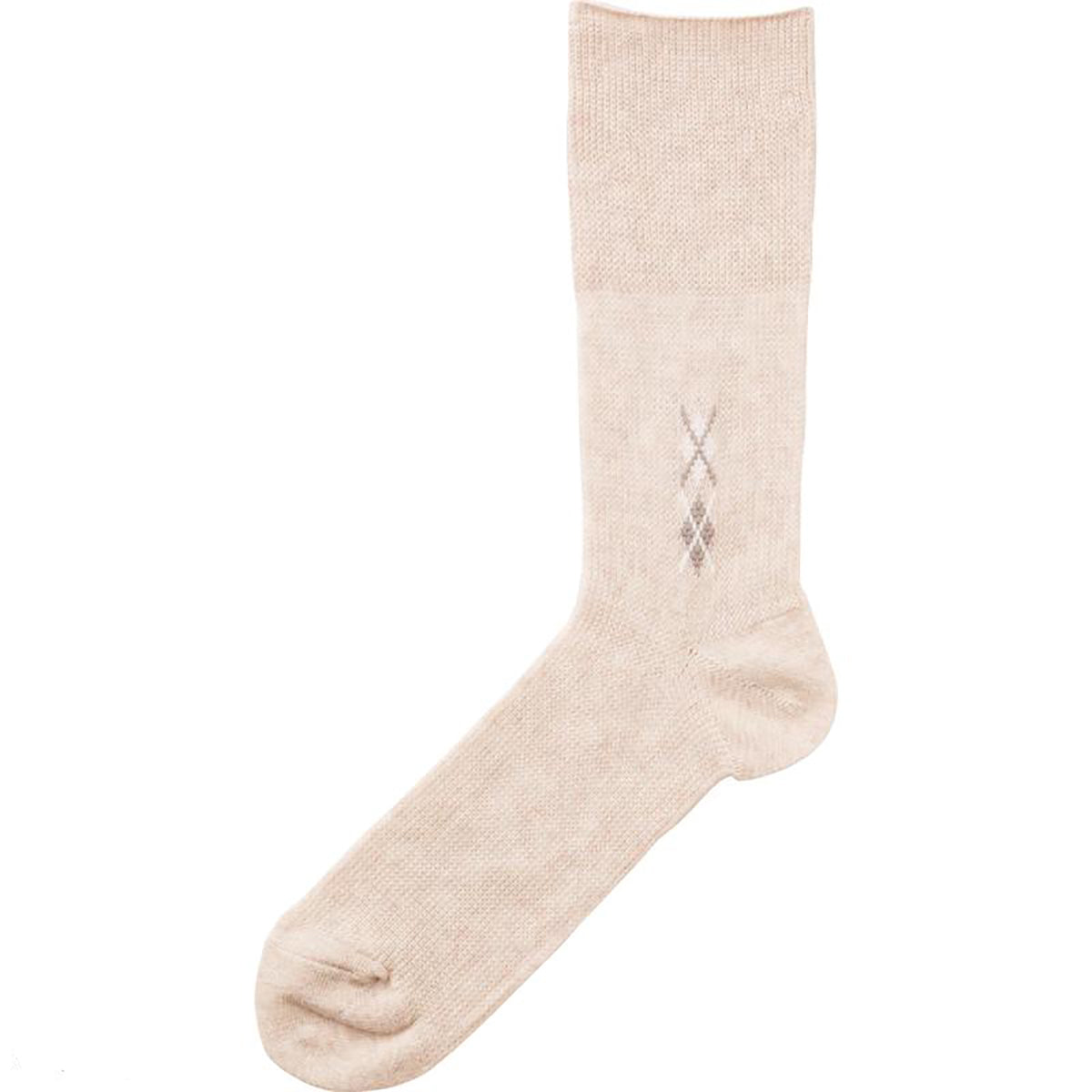 のびのびソックス 柄 (2足組) 24～26cm ベージュ