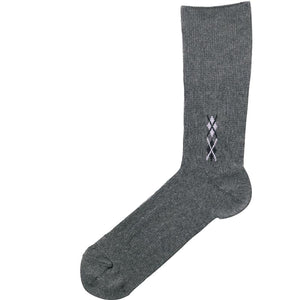 のびのびソックス 柄 (2足組) 24～26cm チャコール