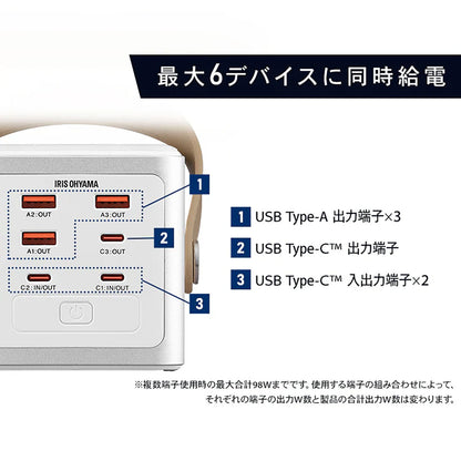 【アイリスオーヤマ】バッテリーステーション ホワイト　IBT-A60100-W