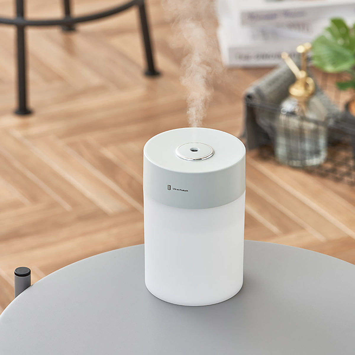 USB給電式加湿器　LEDライト付　ミントグリーン