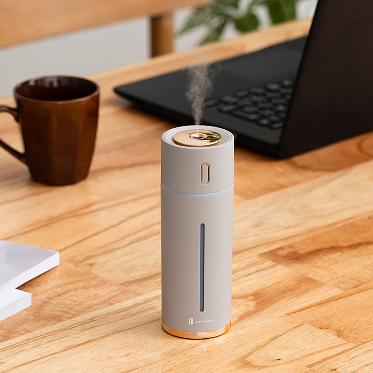 充電式スリム加湿器　モカ