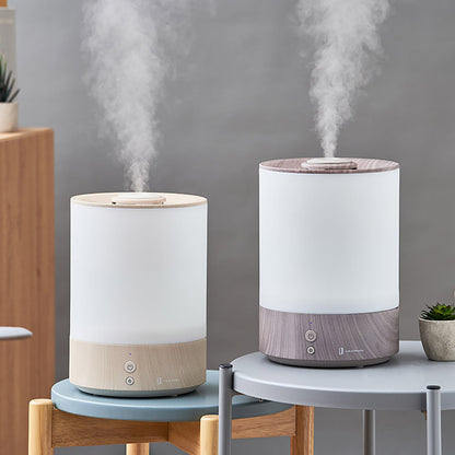 上部給水式　超音波加湿器　ライト付-Premium WOOD-　ホワイトウッド