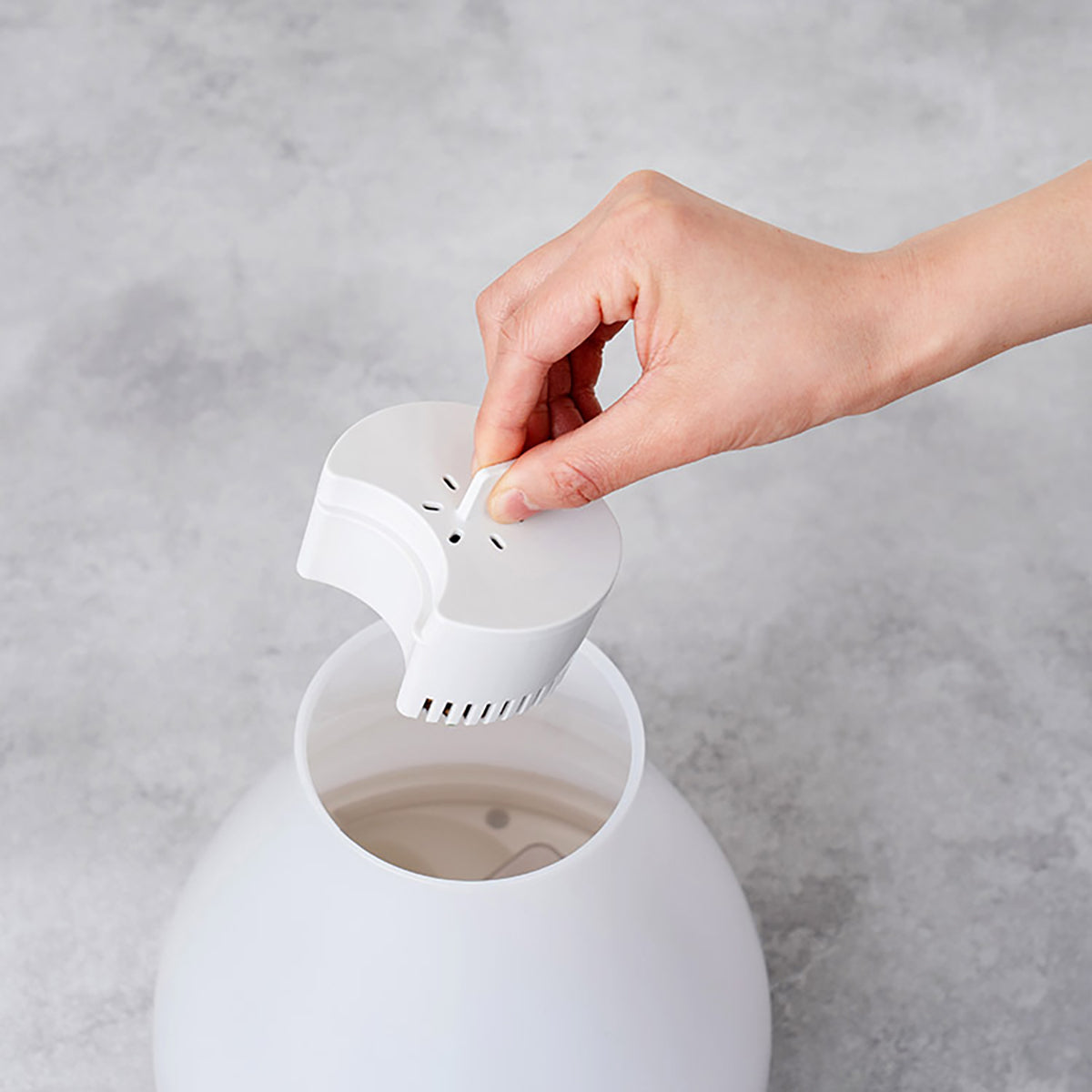 抗菌上部給水ハイブリッド式加湿器　LuLuPure hybrid　モカ