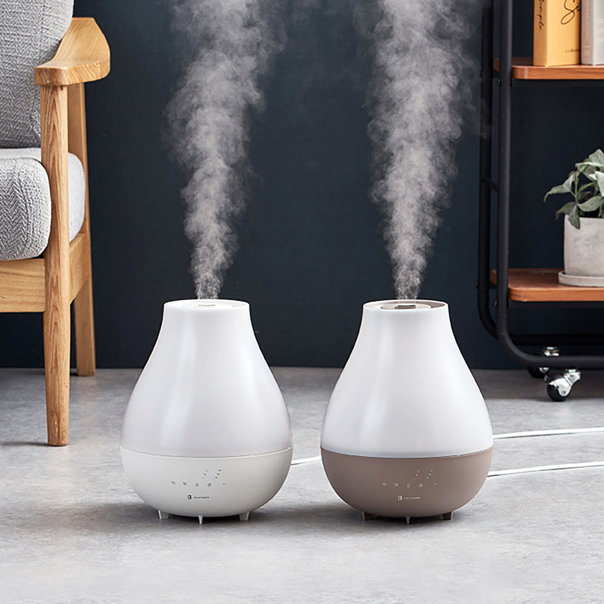 抗菌上部給水ハイブリッド式加湿器　LuLuPure hybrid　モカ