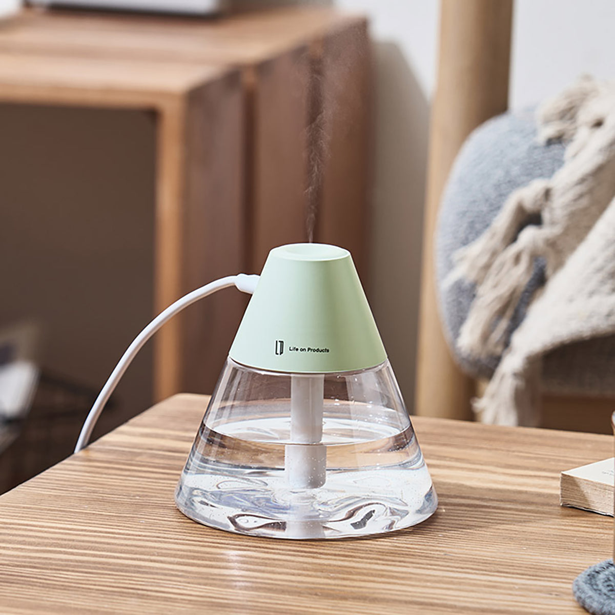 USB給電式　miniポップLEDライト加湿器 ミントグリーン
