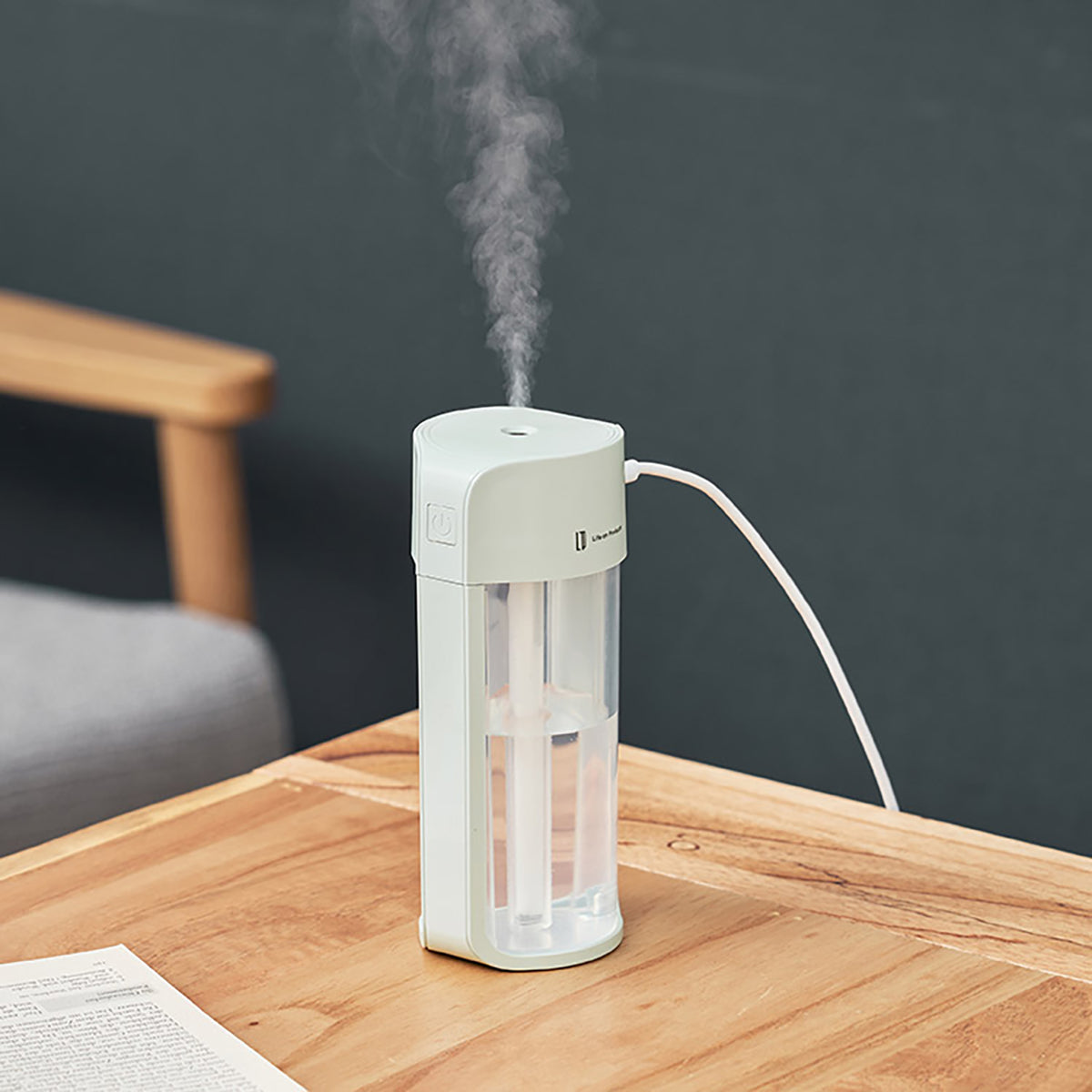 USB給電式　ポップLEDライト加湿器 ミントグリーン