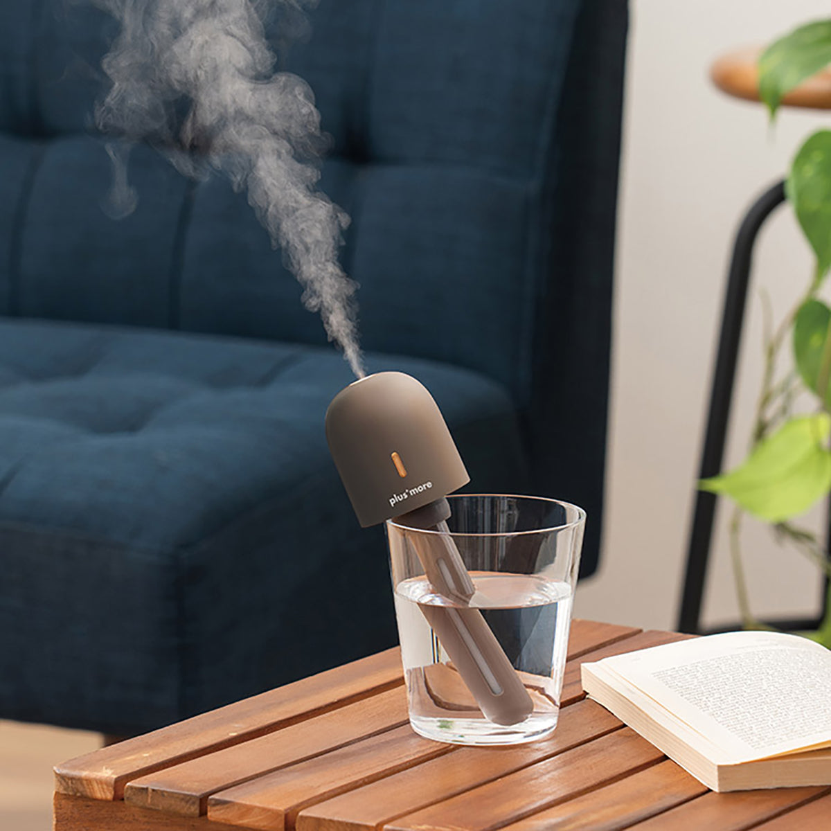 充電式3WAY ポータブル加湿器 スタンド付 モカ
