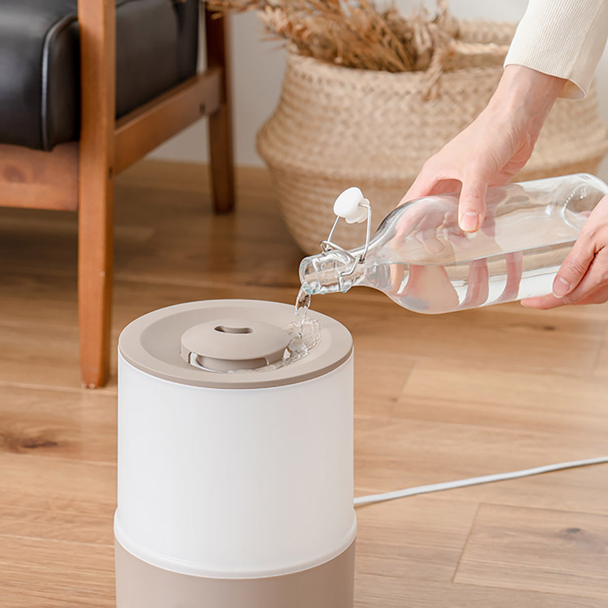 上部給水 超音波式アロマ加湿器 キャメル