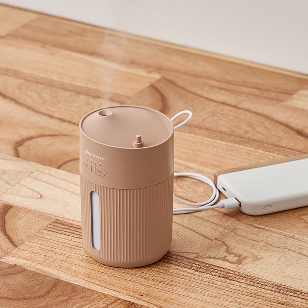 倒れても水がこぼれにくい 充電式コードレス 上部給水 加湿器 ペールレッド
