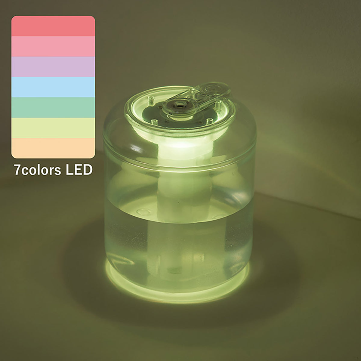 充電式 miniクリア加湿器 LEDライト付 ミントグリーン
