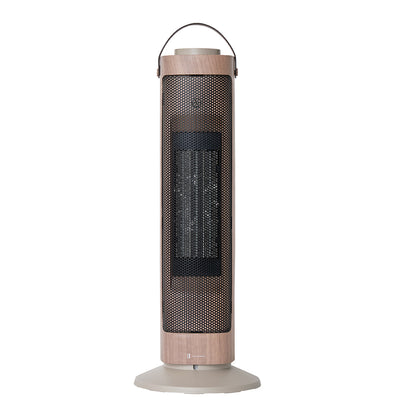 タワー型 セラミックファンヒーター&ファン -Premium WOOD- グレージュウッド