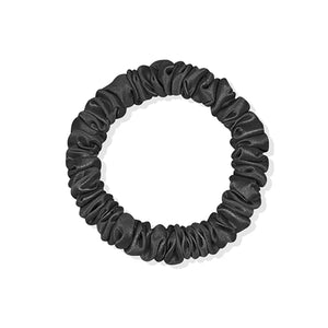 シルク ヘアゴム 1cm ヘアアクセサリー ブラック