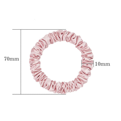 シルク ヘアゴム 1cm ヘアアクセサリー ブラック