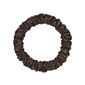 シルク ヘアゴム 1cm ヘアアクセサリー ブラウン