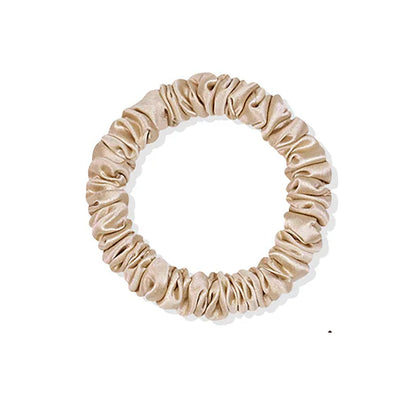シルク ヘアゴム 1cm ヘアアクセサリー シャンパン