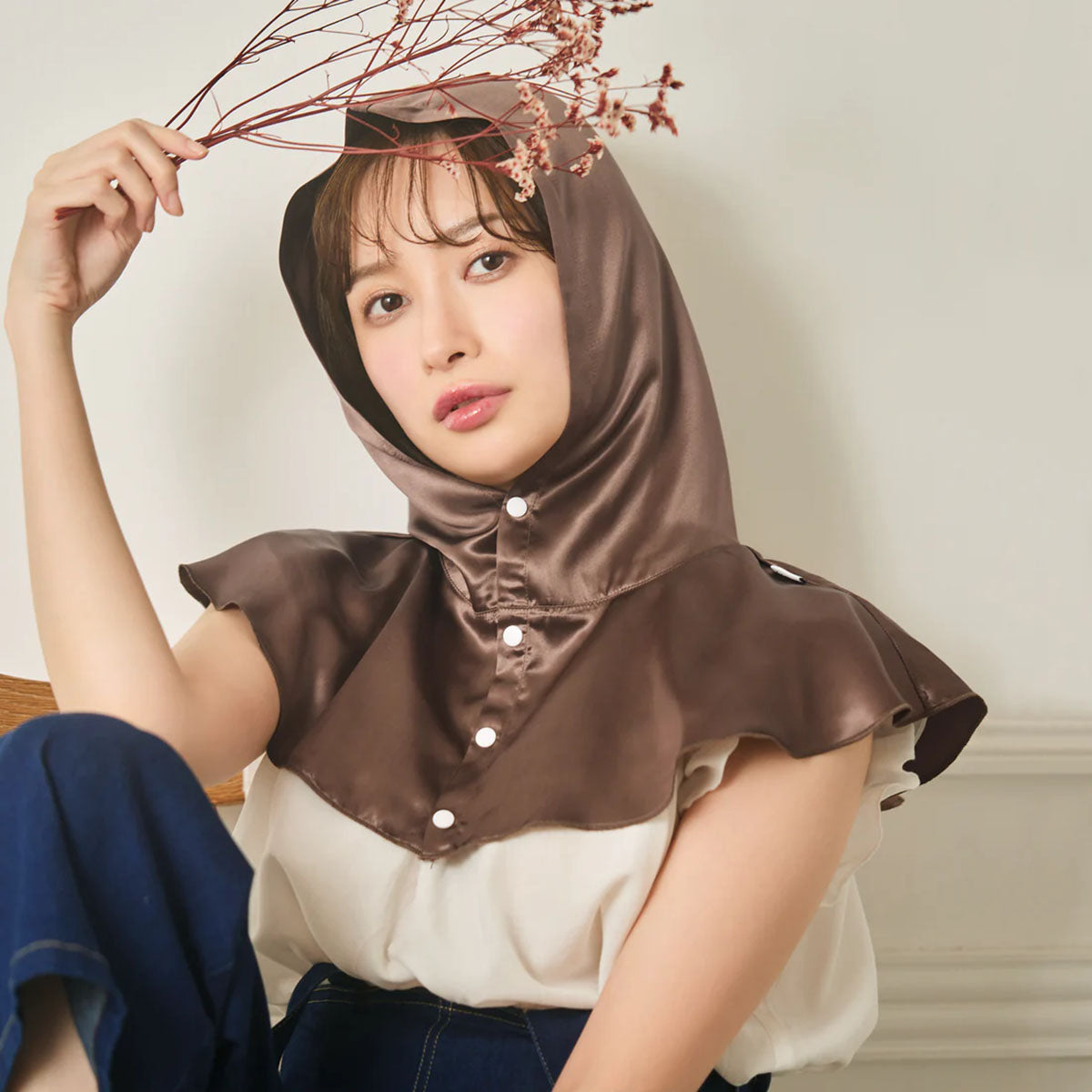 シルク ナイトフーディ ヘアケア ナイトキャップ ラベンダー
