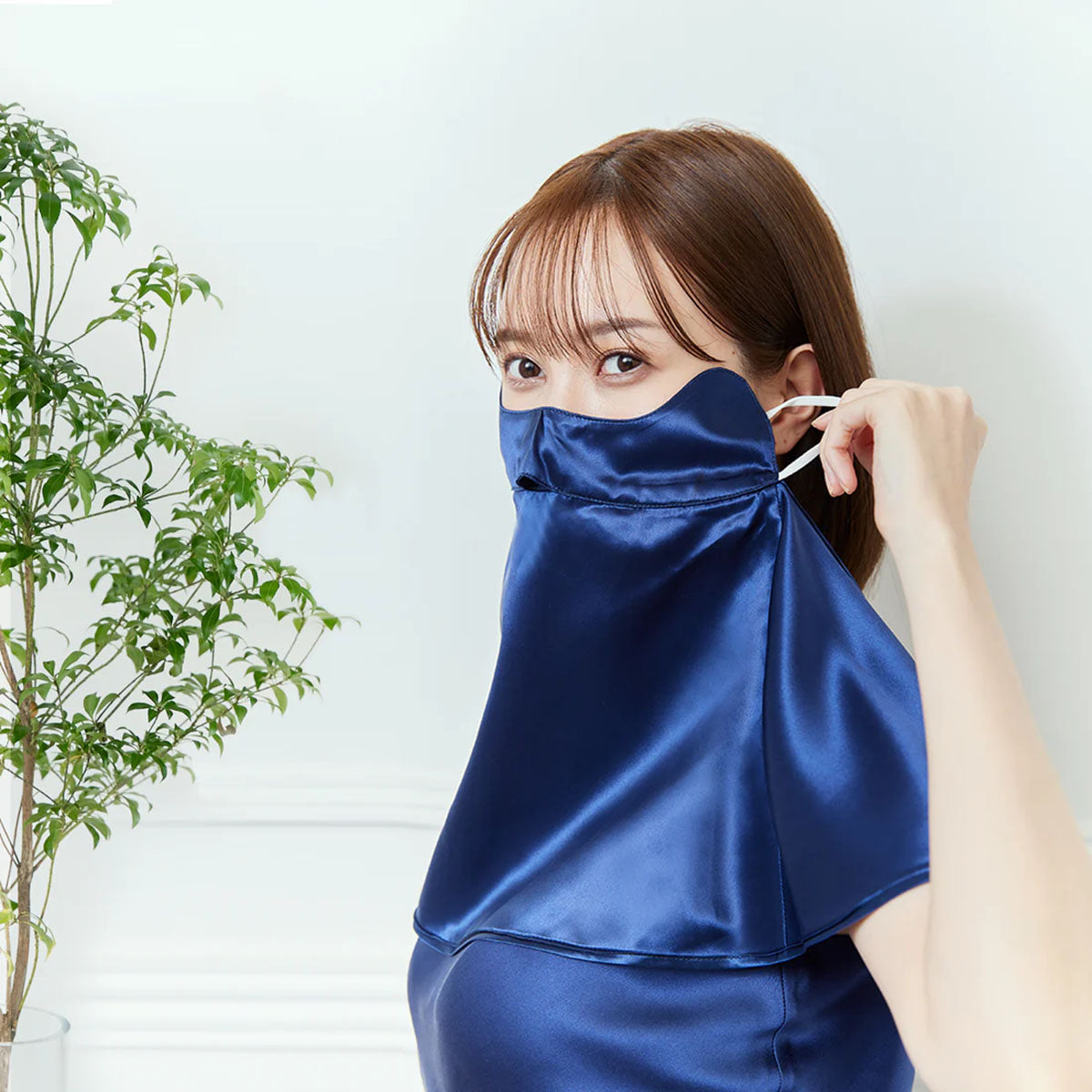 シルフ フェイスカバー 肌ケア UV対策 日焼け防止 ネイビー