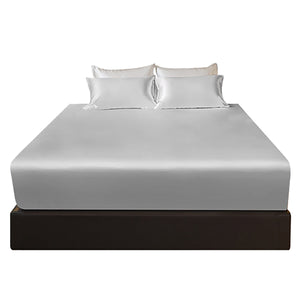 シルク ボックスシーツ 快眠 マットレスカバー パールグレー シングル/セミダブル/ダブル