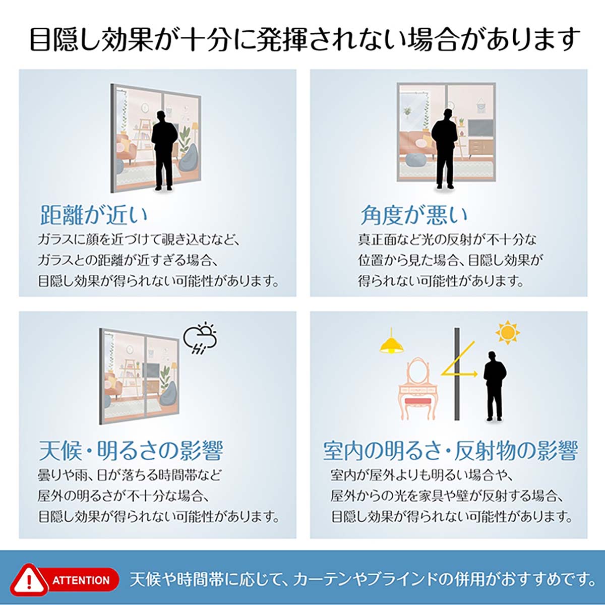 ガラスフィルム２枚セット　防犯飛散防止　ブルー