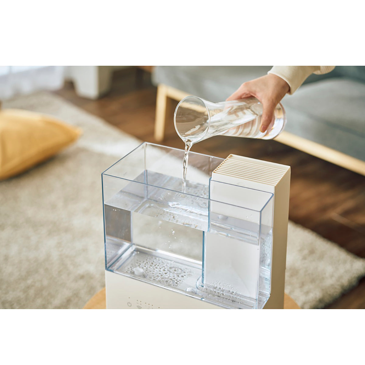 上部給水式スチーム加湿器 ERU MOIST CLEAR（エルモイスト クリア）　アイボリー