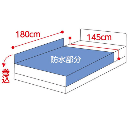 パイル防水シーツ(ダブル) ブルー 145×180cm