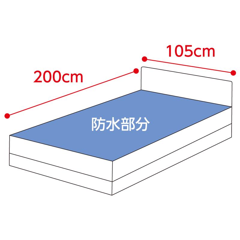 綿パイル防水シーツ(全面) ブルー 105×200cm