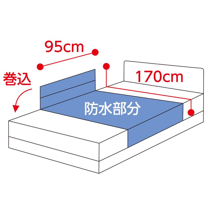 あんしん3層スムース防水シーツ クリーム 170×95cm