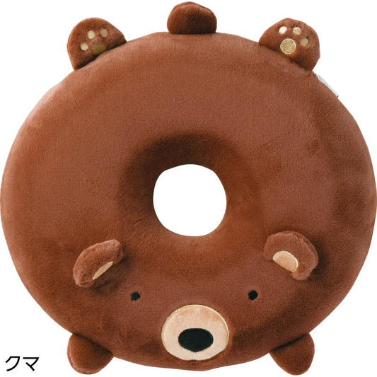 ぬいぐるみ調低反発円座クッション クマ 39×39×7cm