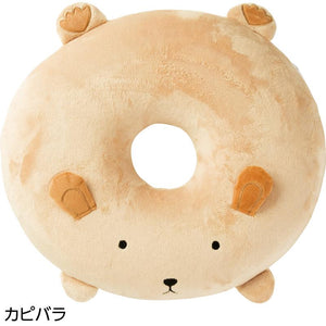 ぬいぐるみ調低反発円座クッション カピバラ 39×39×7cm