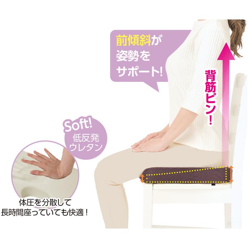 Dr.PRO 低反発フィットクッション ネイビー 35×37×6.5cm