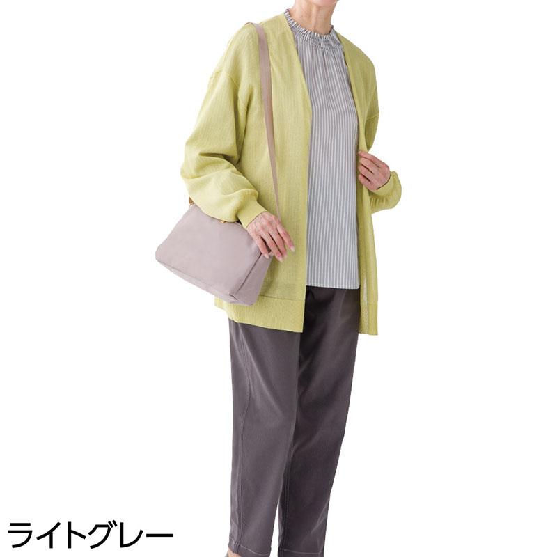 シャーリング衿ブラウス ブルー Ｌ