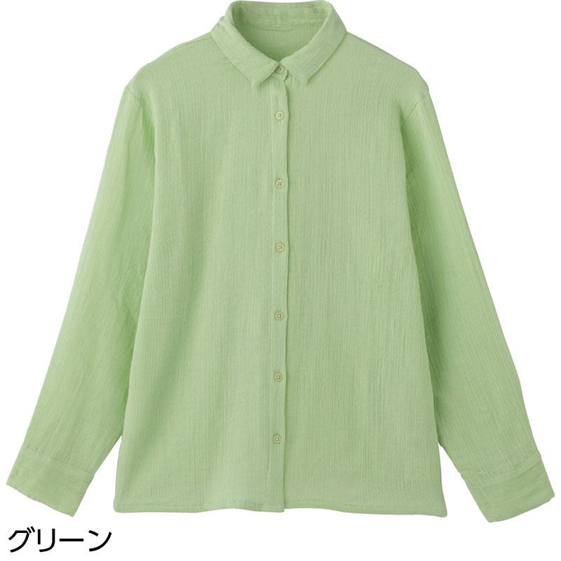 綿ガーゼブラウス グリーン Ｍ～Ｌ