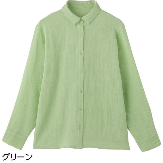 綿ガーゼブラウス グリーン Ｍ～Ｌ