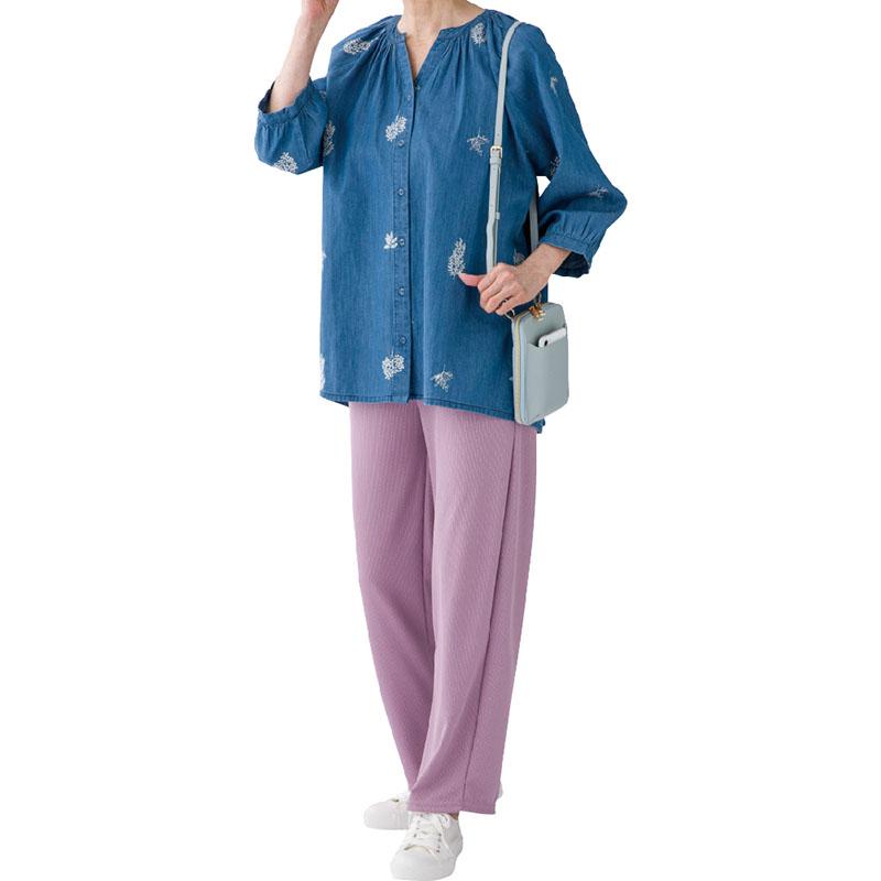 リブストレートパンツ イエロー Ｌ