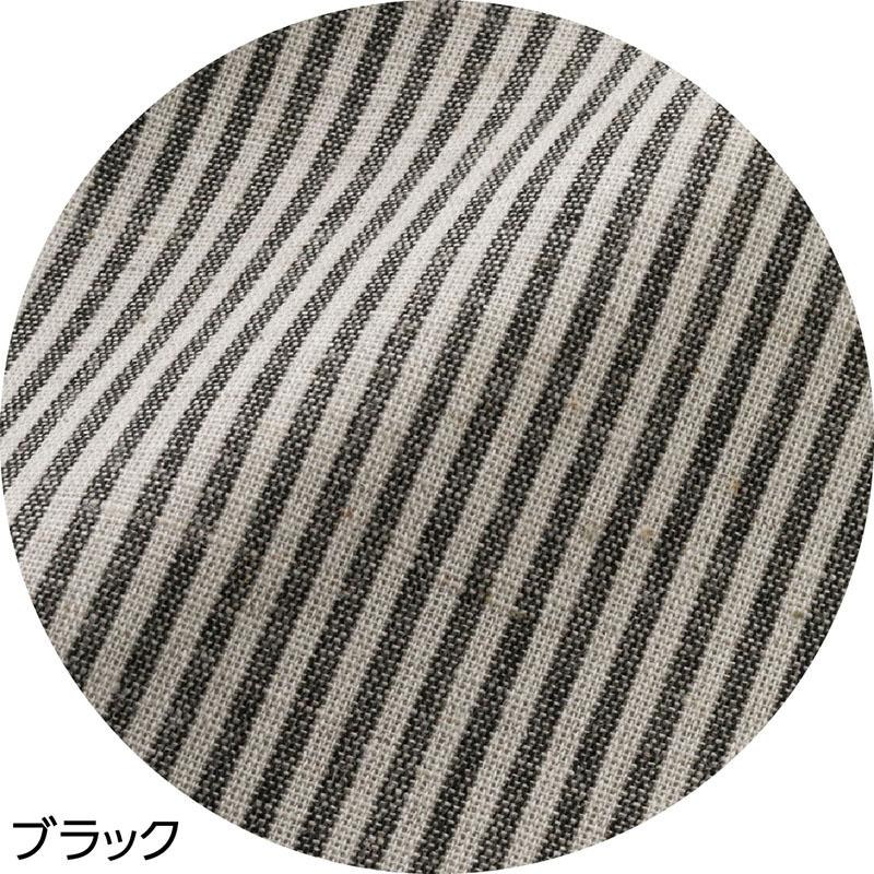 7分袖ストライプブラウス ブラック Ｍ～Ｌ