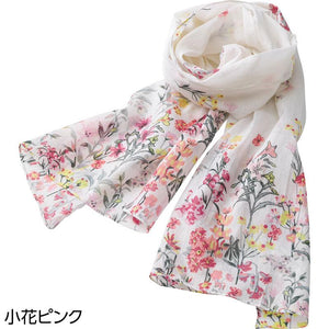 花柄ストール 小花ピンク 160×40cm