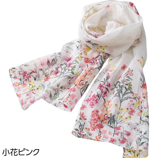 花柄ストール 小花ピンク 160×40cm