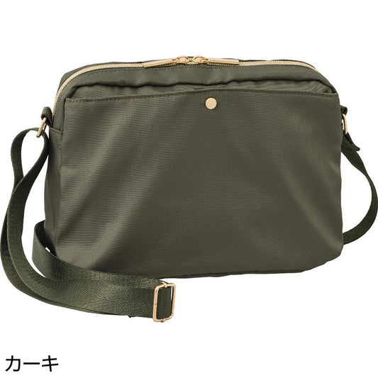 たっぷり収納軽量ショルダーバッグ カーキ