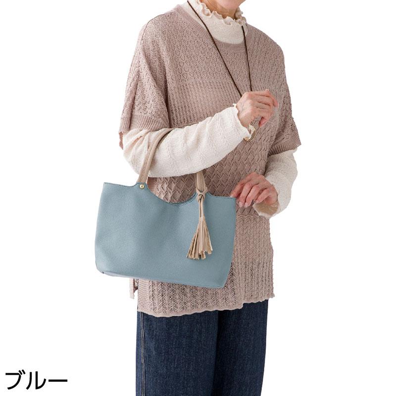 やわらかフェイクレザートートバッグ ブラック